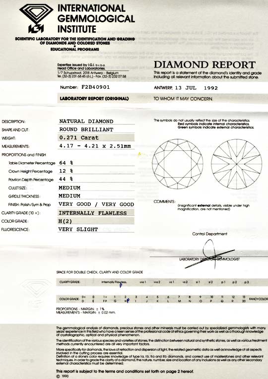 Foto 9 - Diamant-Brillant 0,271ct IGI Lupenrein Wesselton, D5568