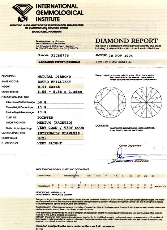 Foto 9 - Diamant 0,61ct Brillant IGI Lupenrein Wesselton, D5880