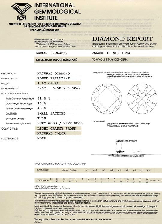 Foto 9 - Diamant 1,02 Brillant IGI Expertise Light Orangy Brown, D6242