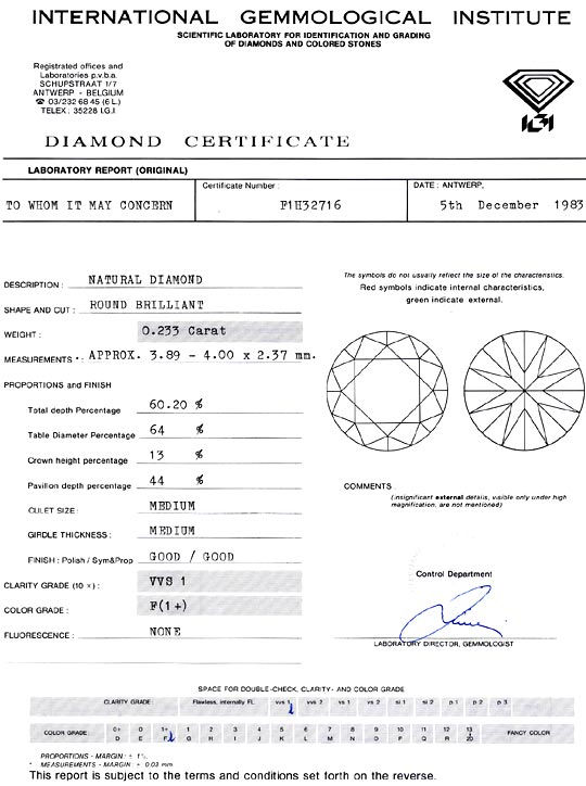 Foto 9 - Diamant 0,233 Brillant IGI Expertise Top Wesselton VVS1, D6374