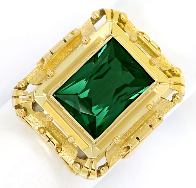 Foto 2 - Handarbeits-Damenring 7ct grüner Spinell in 585er Gold, S2098